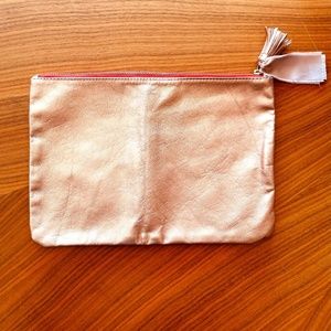 MISS ALBRIGHT SPECIALTY for ANTHROPOLOGIE Rose Gold Polka Dot Metallic Pouch